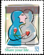 1998 USA Organ And Tissue Donation Stamp #3227 Love Heart Medicine - Secourisme