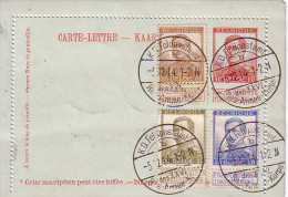 BELGIQUE - DEMI CARTE LETTRE ENTIER POSTAL AVEC COMPLEMENT D'AFFRANCHISSEMENT - OBLITERATION ALLEMANDE DU 5-12-1914- - Briefe U. Dokumente