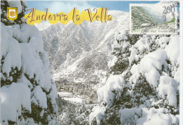 Les Vallées D'Andorre L'hiver. Une Carte-maximum - Cartas Máxima