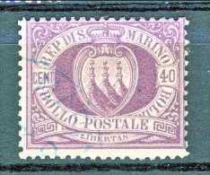 San Marino 1877 N. 7a C. 40 Violetto Usato  Cat. € 160 - Used Stamps