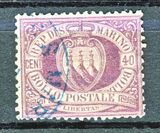 San Marino 1877 N. 7 C. 40 Lilla Scuro Usato Cat € 160 - Used Stamps