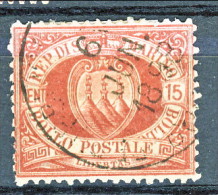 San Marino 1892-94  N. 15 C. 15 Bruno Carminio Usato - Gebruikt