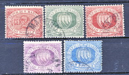 San Marino 1894 Stemma N. 26 - 30 MH Usati - Used Stamps