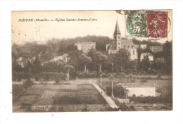 CPA : 57 - Dieuze : Eglise Saint Jeanne D'Arc : Jardins - Maisons - Eglise ... - Dieuze