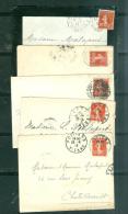 Lot De 10 Lacs Affranchies Par Yvert N°138, Types Oblitérations ( Correspondance D' 1 Famille De Chatellerault- Bb143 - 1906-38 Säerin, Untergrund Glatt