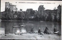 03, BOURBON L'ARCHAMBAULT, L'ETANG ET LE CHATEAU - Bourbon L'Archambault