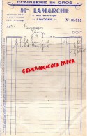 87 - LIMOGES - FACTURE MME LAMARCHE - CONFISERIE EN GROS- 3 RUE BANC LEGER- 1960 - 1950 - ...