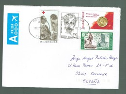 BELGIUM BELGIE BELGIQUE USED COVER 2012 RED CROSS  LIEGE KAREL VAN WOESTIJNE POET AMBIORIX SCULPTURE CASTLE - Cartas & Documentos