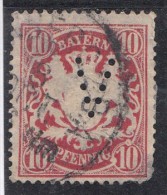 Empire 1879 N°38   10p Rouge Perfin V - Gebruikt
