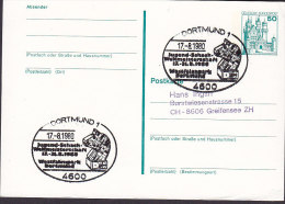 Germany Postal Stationery Ganzsache Entier DORTMUND 1980 Chess Schach Échecs - Cartes Postales - Oblitérées