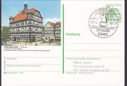 Germany Postal Stationery Ganzsache Entier NORDEN 1980 Chess Schach Échecs Meisungen - Rathaus Cachet - Geïllustreerde Postkaarten - Gebruikt