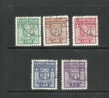 EMISSIONI LOCALI AUTONOME CAMPIONE 1944 STEMMA DEL COMUNE COAT OF ARMS ARMOIRIES SERIE COMPLETA COMPLETE SET USATA USED - Lokale/autonome Uitgaven