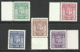 EMISSIONI LOCALI AUTONOME CAMPIONE 1944 STEMMA DEL COMUNE COAT OF ARMS ARMOIRIES SERIE COMPLETA COMPLETE SET MNH - Lokale/autonome Uitgaven