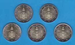 Alemania / Germany / Deutschland  2015 5 MINTS 2€ Bimetalica  SC/UNC  "Estado De HESSEN " T-DL-11.186 - Deutschland