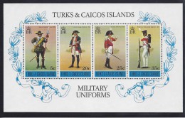 TURKS & CAICOS MILITARY UNIFORMS MNH 1975 - Turks E Caicos