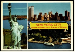 New York City  -  Lover Manhattan  -  Statue Of Liberty  -  Mehrbild-Ansichtskarte Ca.1988    (4096) - Manhattan