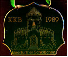 Messing-Plakette  -  Beerfurther Schlößchen  -  KKB 1989  -  Ca. 11 X 10 Cm - Emailschilder (ab 1960)