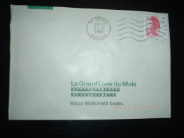 LETTRE TP LIBERTE DE GANDON 2,20 CARNET BORD NUMEROTE 84428 OBL.MEC.24-2-1986 DIEUZE (57 MOSELLE) - 1982-1990 Liberté (Gandon)