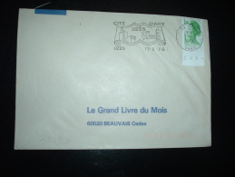 LETTRE TP LIBERTE DE GANDON 1,80 BORD NUMEROTE 549- OBL.MEC.17-2-1986 UZES (30 GARD) - 1982-1990 Liberté (Gandon)