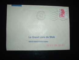 LETTRE TP LIBERTE DE GANDON 2,20 CARNET BORD NUMEROTE 6645 OBL.MEC.3-2-1986 GENNEVILLIERS PPAL (92) - 1982-1990 Liberté (Gandon)