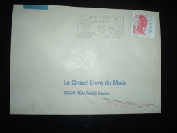 LETTRE TP LIBERTE DE GANDON 2,20 CARNET BORD NUMEROTE 35127 OBL.MEC.31-1-1986 LEZOUX (63 PUY DE DOME) - 1982-1990 Libertà Di Gandon