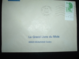 LETTRE TP LIBERTE DE GANDON 1,80 BORD DATE 08.85 OBL.MEC.27-1-1986 LYON GROLEE (69 RHONE) - 1982-1990 Liberty Of Gandon