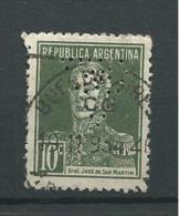 PER076 - ARGENTINA - PERFIN N. 282 -10 C.. SAN MARTIN - CATALOGO YVERT - Gebraucht