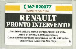 Carte Telefoniche: Renault - Pronto Intervento Emissione 1995 N. Verde 167-820077  - Nuova - Omaggio  - T - POLAROID - Privées - Hommages