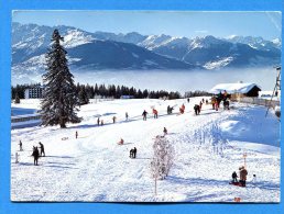 Q380, Crans Sur Sierre, Montana, Plateau Du Golf Et Les Alpes, Animée, 1943 ,GF, Circulée 1974 - Crans-Montana