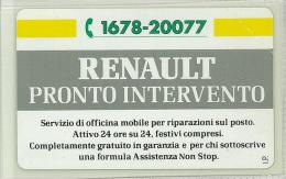 Carte Telefoniche: Renault - Pronto Intervento Emissione 1993 N. Verde 1678-20077  - Nuova - Omaggio  - T - POLAROID - Privées - Hommages