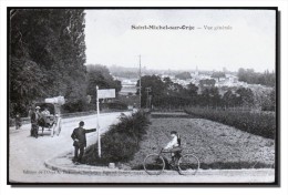 91 St MICHEL Sur ORGE, Vue Générale, Animée, Attelage, Vélo, Ed De L'Orge A.Thevenet, Voyagé, Pli Inf D - Saint Michel Sur Orge