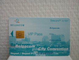 CP-P 1 City Convention First Private Card Belgium (Mint,Neuve) Rare ! - With Chip