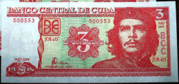 $3 Pesos 2004 Red "CHE Guevara" From CUBA, Legal Tender. Perfect UNC From Pack - Kuba