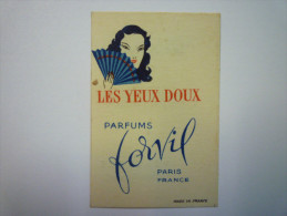 Carte  Parfumée  :  Les  YEUX  DOUX  Parfums  FORVIL - Anciennes (jusque 1960)