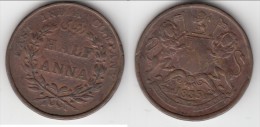 **** INDIA BRITISH - INDES ANGLAISES - 1/2 ANNA 1835 - HALF ANNA 1835 EAST INDIA COMPANY **** ACHAT IMMEDIAT !!! - Kolonien