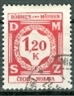 Deutsches Reich Böhmen Und Mähren Dienstmarken Mi. 7 + 8 + 10 Gest. Ziffer - Usados
