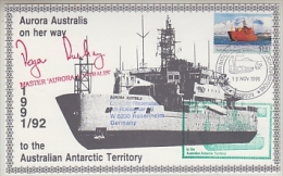 AAT 1991 Aurora Australis On Her Way To The AAT Postcard (19460) - Storia Postale