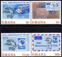 GHANA CENTENARY Of The UNIVERSAL POSTAL UNION Sc 512-515 MNH 1974 - UPU (Universal Postal Union)