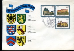 DDR U1-1-85 C2 UMSCHLAG Burgen Der DDR ZUDRUCK WAPPEN RANIS Sost. 1985  NGK 22,00 € - Private Covers - Used