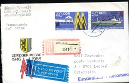 DDR U4 Umschlag PORTOGERECHTER R-BRIEF Österreich 1990  Kat. 20,00 € - Briefomslagen - Gebruikt