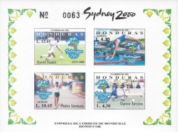 HONDURAS 2000 SUMMER OLYMPICS SYDNEY Sc C1084 S/S IMPERF MNH - Verano 2000: Sydney