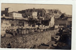 1917 - ATHENES - CARTE PHOTO - RUINES - VUE D EN BAS SUR L ACROPOLE - POSTES NAVALES SERVICE A LA MER - PAR SIMIRIOTTIS - Griechenland