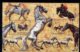 Slovakia 2005 Mi 519-520 In BL ** Horses - Unused Stamps