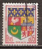 Timbre France Y&T N°1230A Obl (07).  Armoirie D´Oran.  5 C. Polychrome. Cote 0,15 € - 1941-66 Coat Of Arms And Heraldry