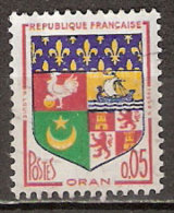 Timbre France Y&T N°1230A Obl (08).  Armoirie D´Oran.  5 C. Polychrome. Cote 0,15 € - 1941-66 Coat Of Arms And Heraldry