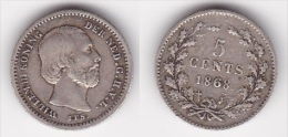 PAYS BAS  NEDERLAND  : 5 CENTS 1868 Argent  (voir Scan) - 1849-1890 : Willem III