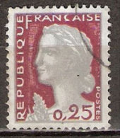 Timbre France Y&T N°1263 (09) Obl.  Marianne De Decaris. 0.25 Fc. Gris Clair Et Carmin Foncé. Cote 0,15 € - 1960 Marianna Di Decaris
