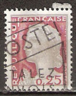 Timbre France Y&T N°1263 (12) Obl.  Marianne De Decaris. 0.25 Fc. Gris Clair Et Carmin Foncé. Cote 0,15 € - 1960 Marianne Van Decaris