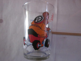 VERRE A MOUTARDE PUBLICITAIRE DECORE DESSIN ANIMEE GHOSTBOSTERS 1986 - Verres