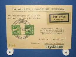 FFC First Flight 001 Stockholm – London (via A'dam) 1928 - A48 (nr.Cat DVH) - Covers & Documents